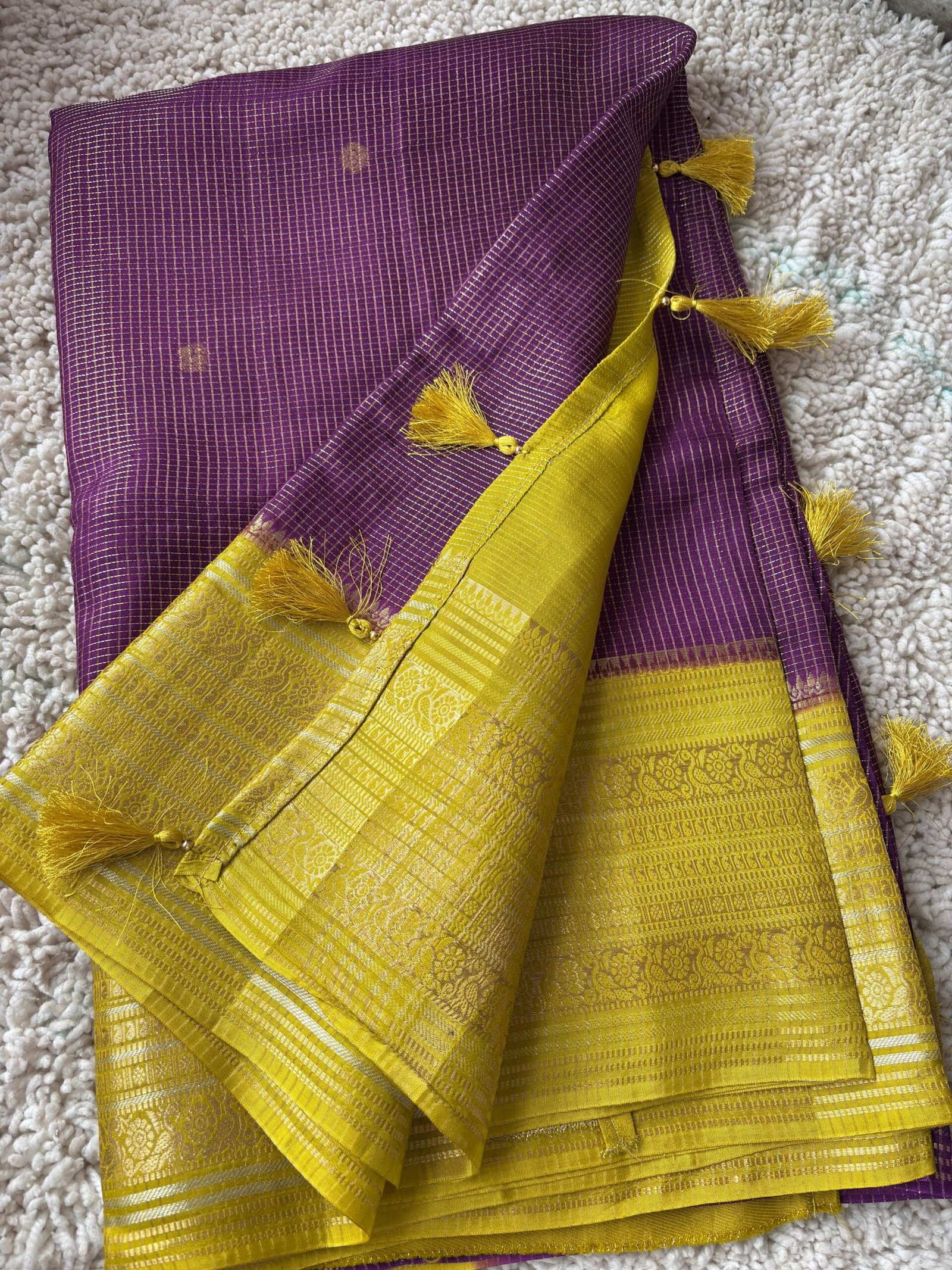 Traditional Small Checks Munga Silks