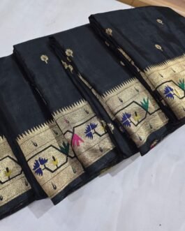 Pure Paithani Munga Soft Silk Saree
