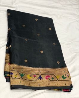 Pure Paithani Munga Soft Silk Saree