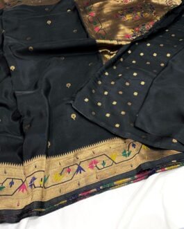 Pure Paithani Munga Soft Silk Saree