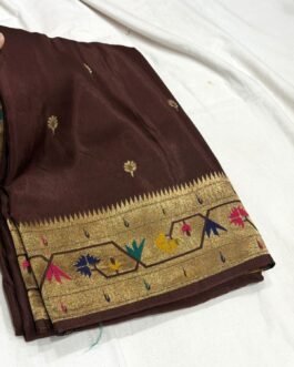 Pure Paithani Munga Soft Silk Saree