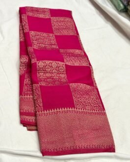 Chinnon  Georgette Saree In Checks Pattern