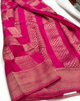 Chinnon  Georgette Saree In Checks Pattern
