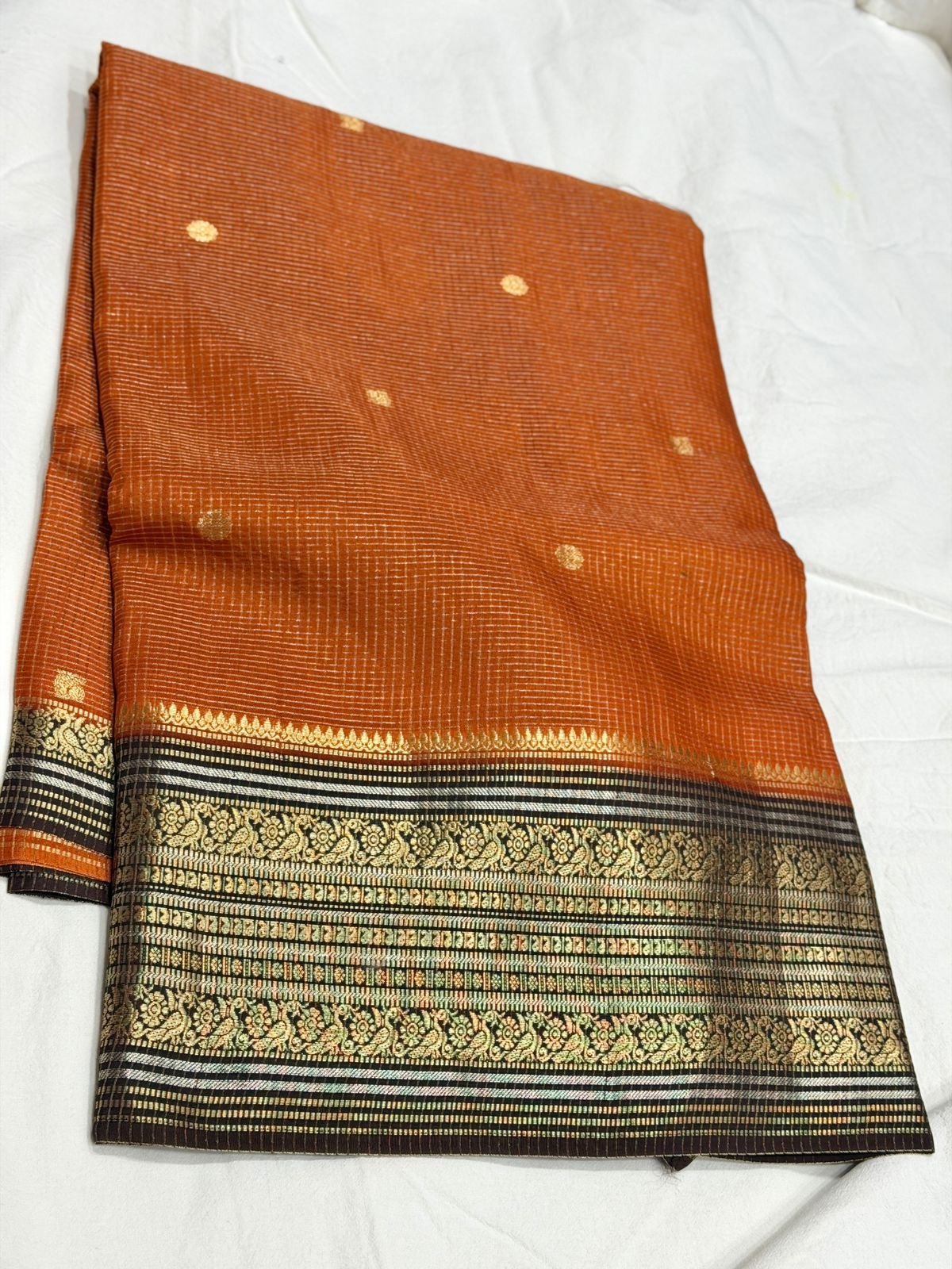 Pure Munga Soft Checks Silk Saree