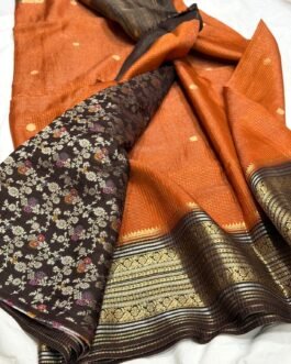 Pure Munga Soft Checks Silk Saree