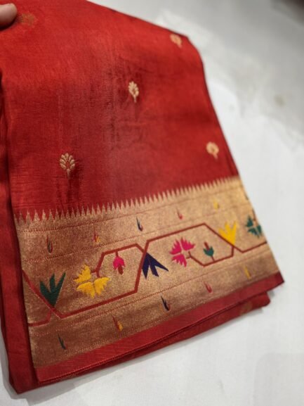 Pure Paithani Munga Soft Silk Saree