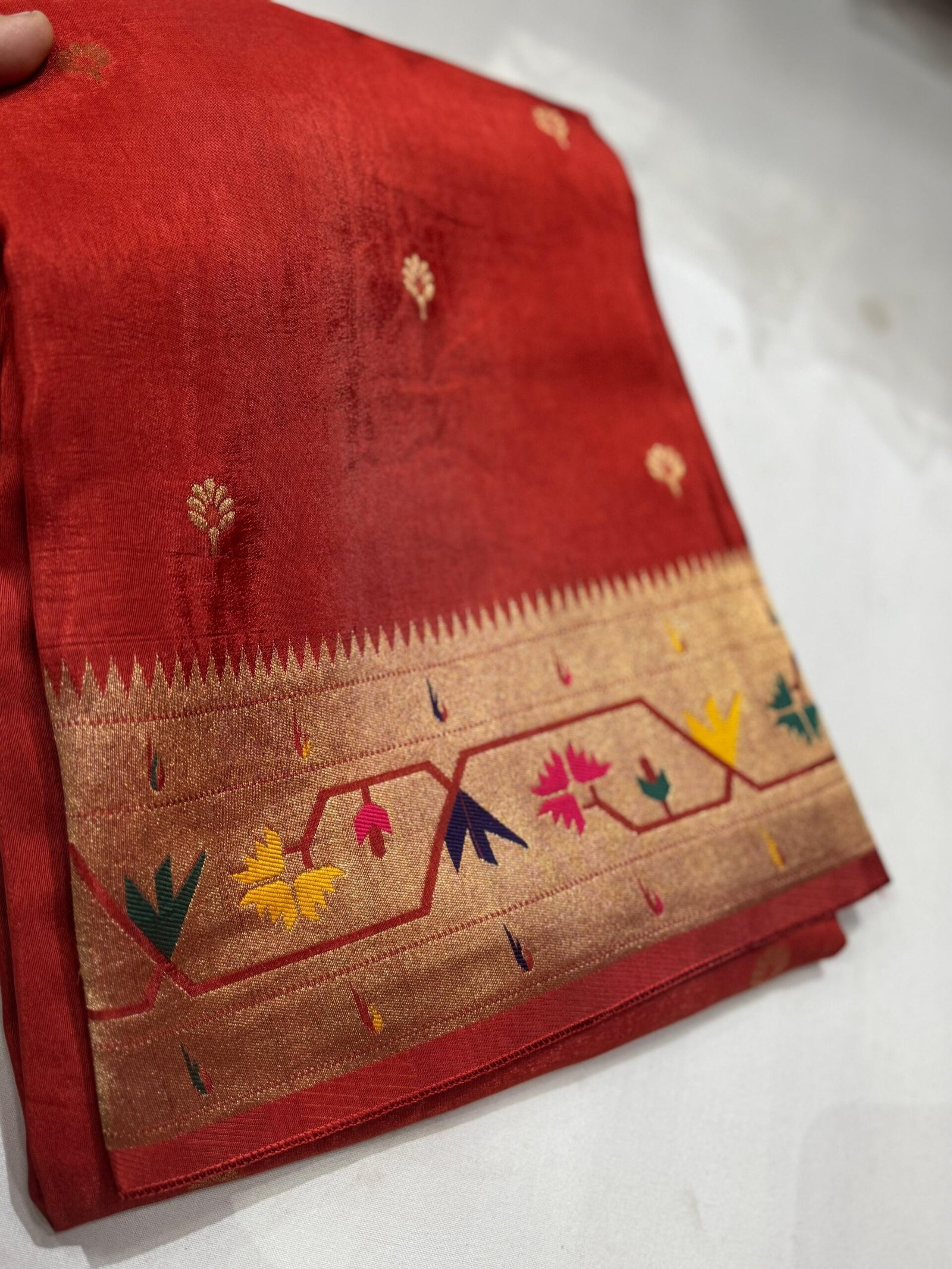 Pure Paithani Munga Soft Silk Saree