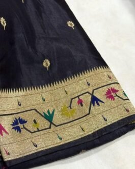 Pure Paithani Munga Soft Silk Saree