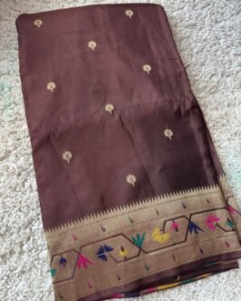 Pure Paithani Munga Soft Silk Saree