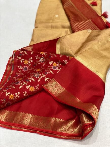 Gold and Red Munga Soft Silk