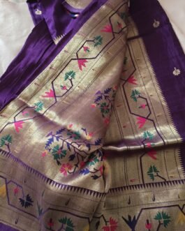 Pure Paithani Munga Soft Silk Saree