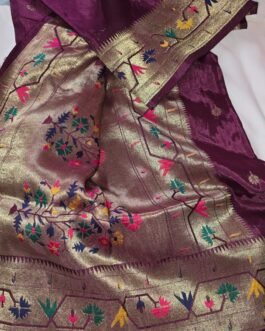 Pure Paithani Munga Soft Silk Saree