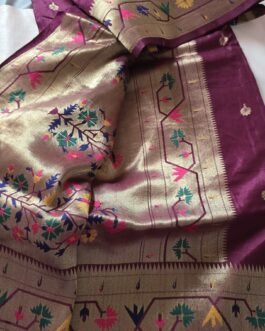 Pure Paithani Munga Soft Silk Saree