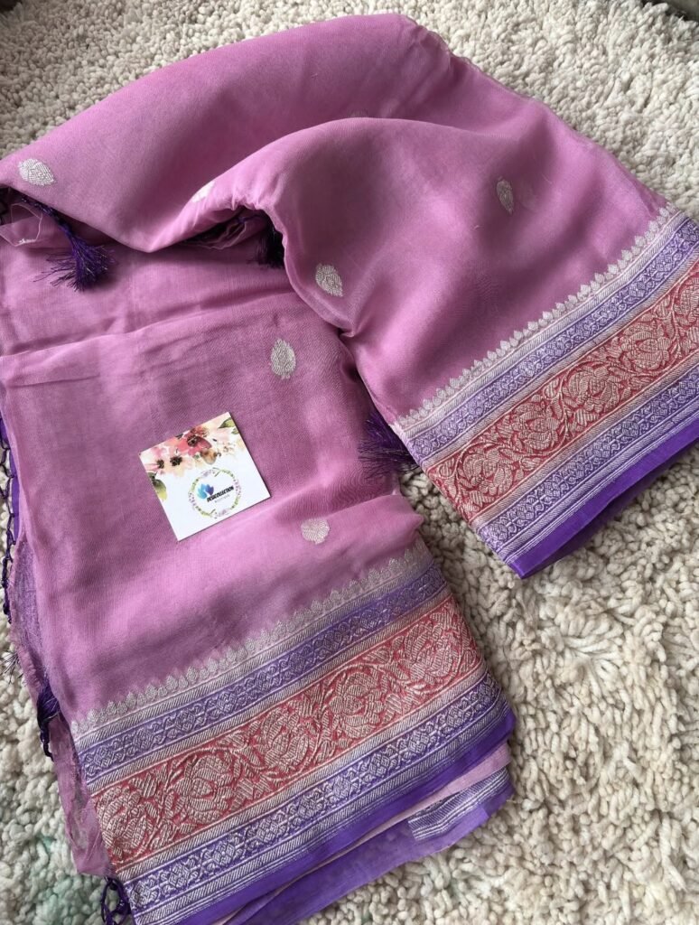Pure Banaras Khadi Chiffon 3d Sarees