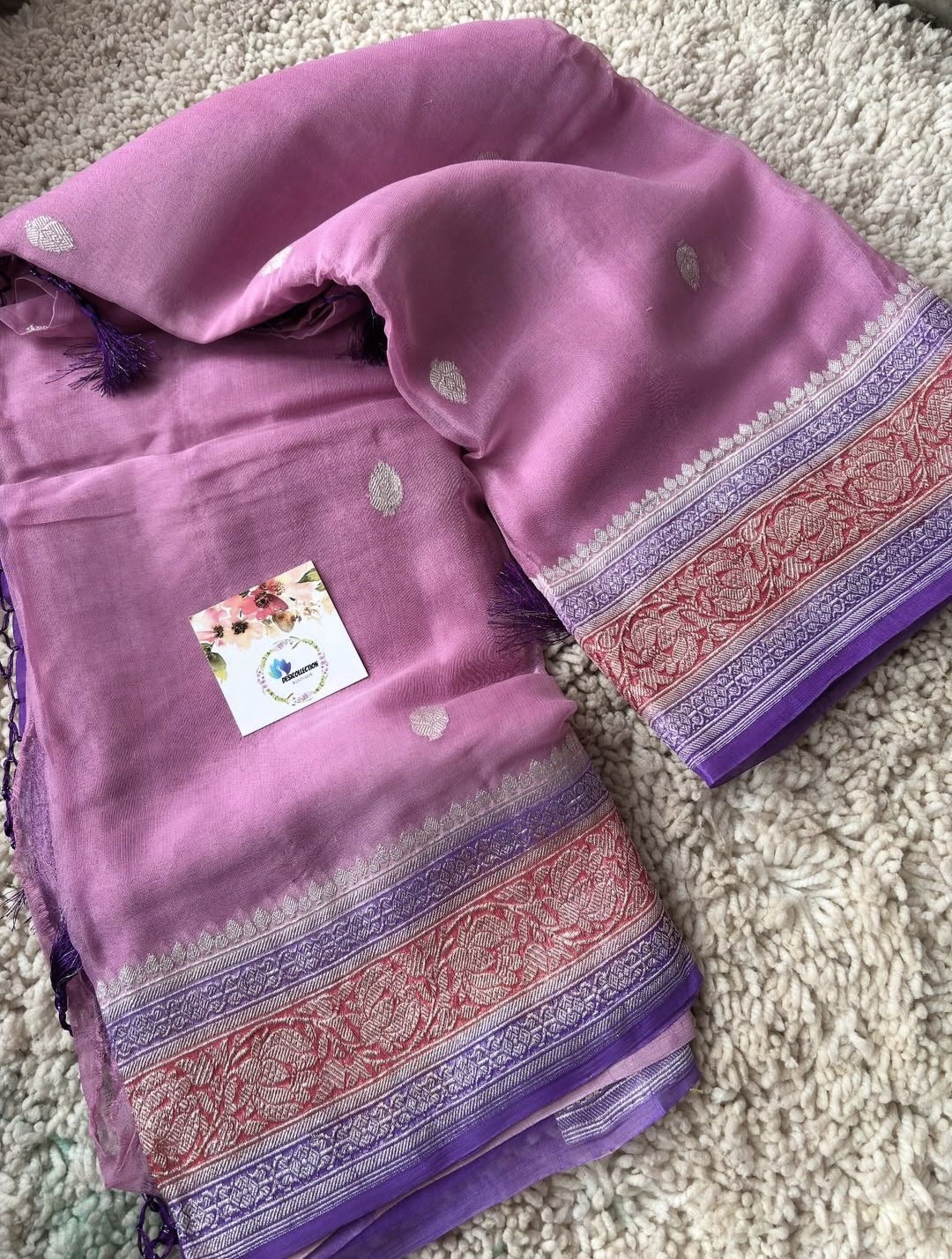 Pure Banaras Khadi Chiffon 3d Sarees