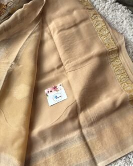 Pure Banaras Khadi Chiffon 3d Sarees