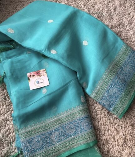 Pure Banaras Khadi Chiffon 3d Sarees