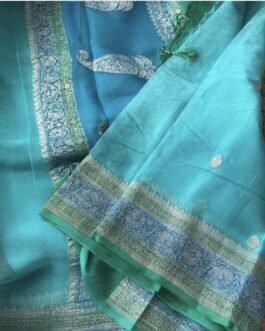 Pure Banaras Khadi Chiffon 3d Sarees