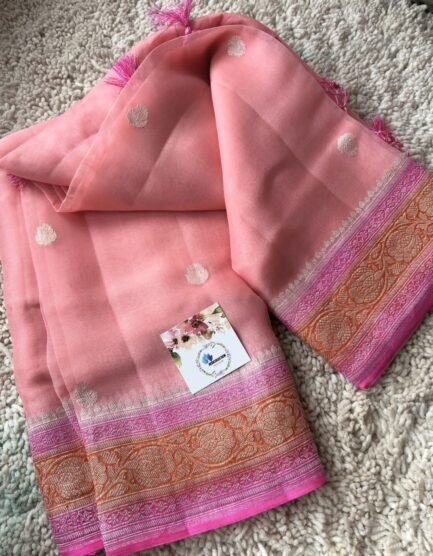 Pure Banaras Khadi Chiffon 3d Sarees