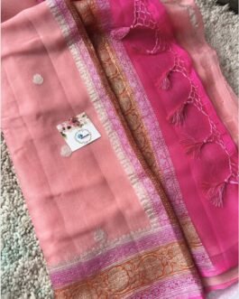 Pure Banaras Khadi Chiffon 3d Sarees
