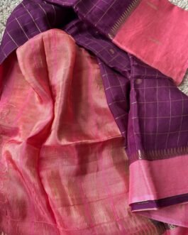 Premium Chinnon Checks Saree