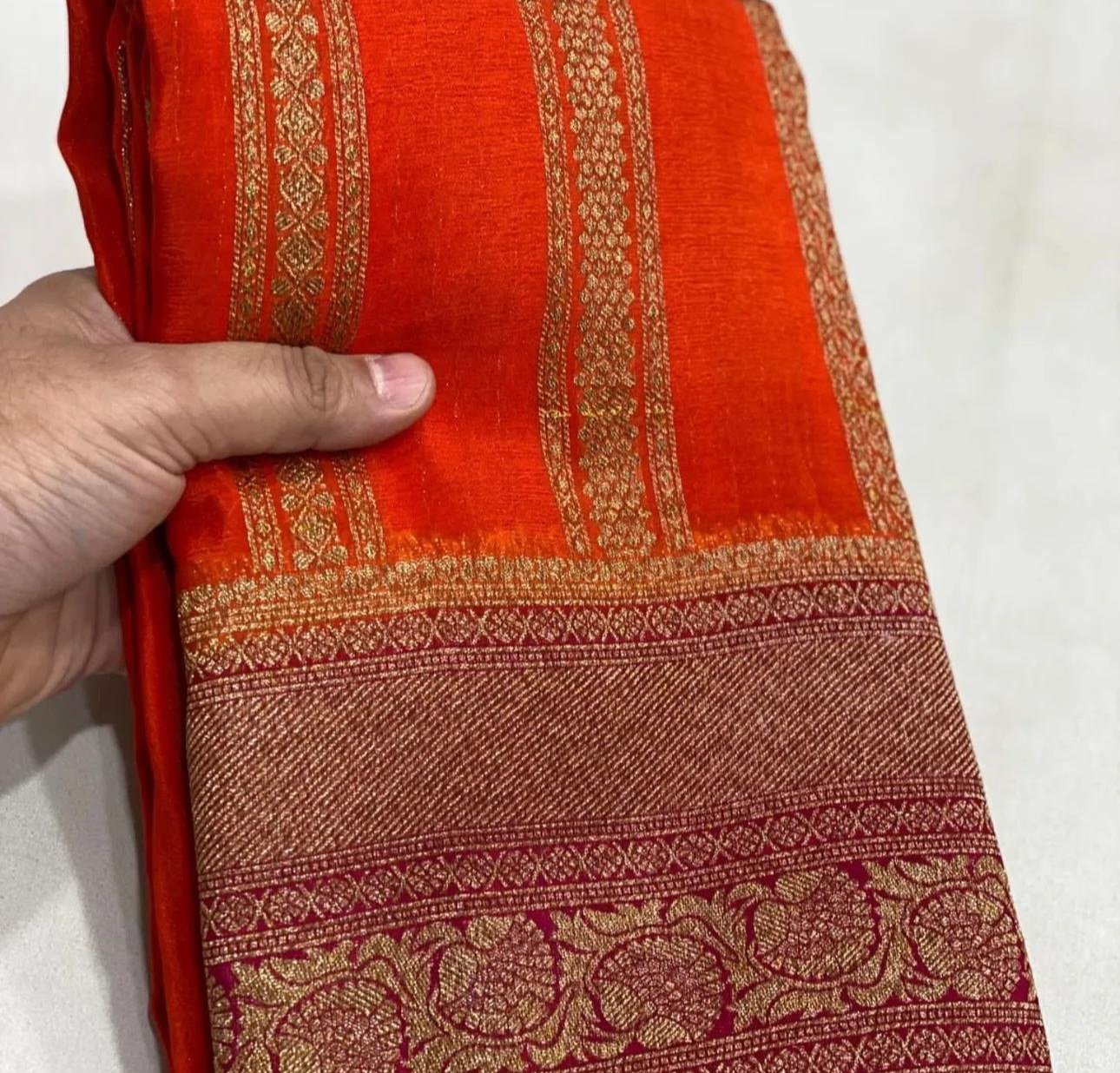 Banaras Khadi Georgette Saree