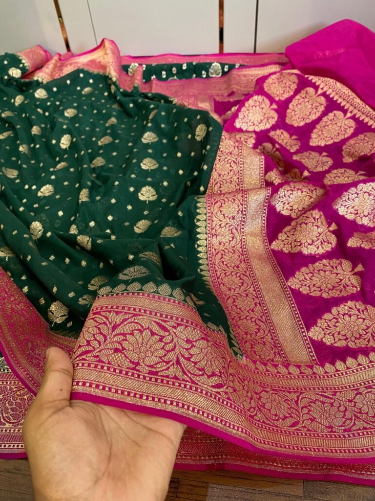 Banaras khadi Katan Georgette Sarees