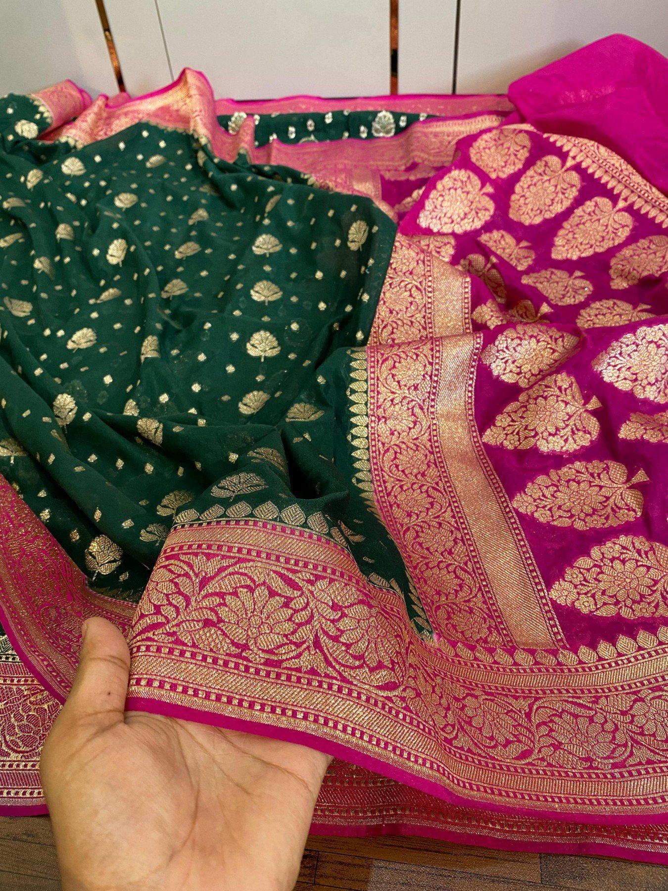 Banaras khadi Katan Georgette Sarees