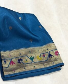 Premium Paithani Munga Soft Silk Sarees