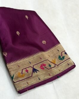 Premium Paithani Munga Soft Silk Sarees
