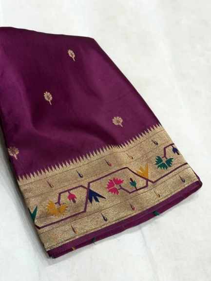 Premium Paithani Munga Soft Silk Sarees