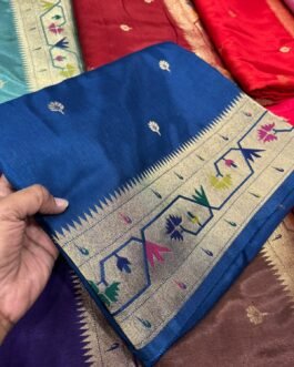Premium Paithani Munga Soft Silk Sarees
