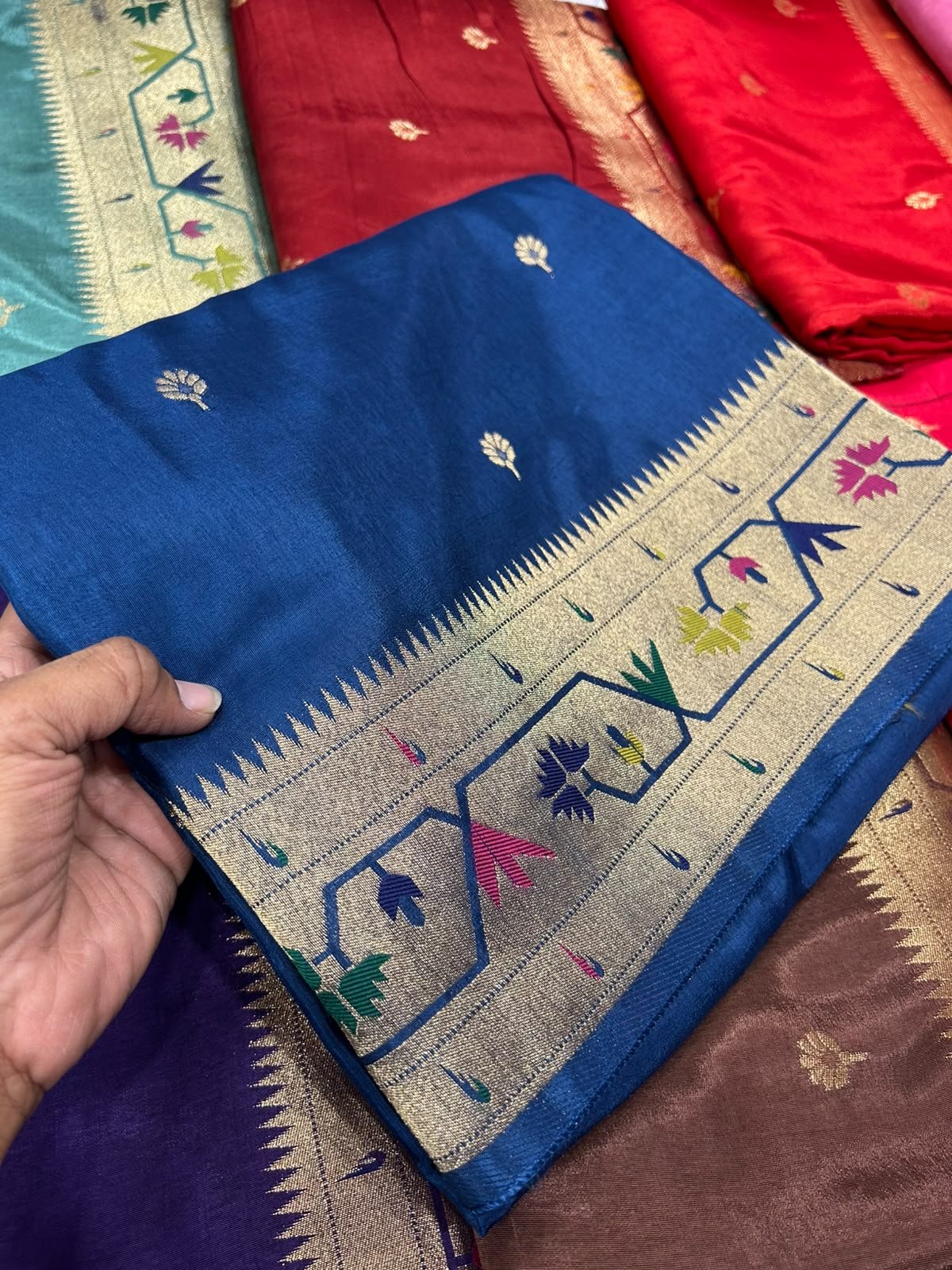 Premium Paithani Munga Soft Silk Sarees