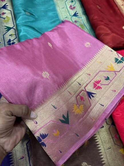 Premium Paithani Munga Soft Silk Sarees