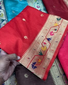 Premium Paithani Munga Soft Silk Sarees