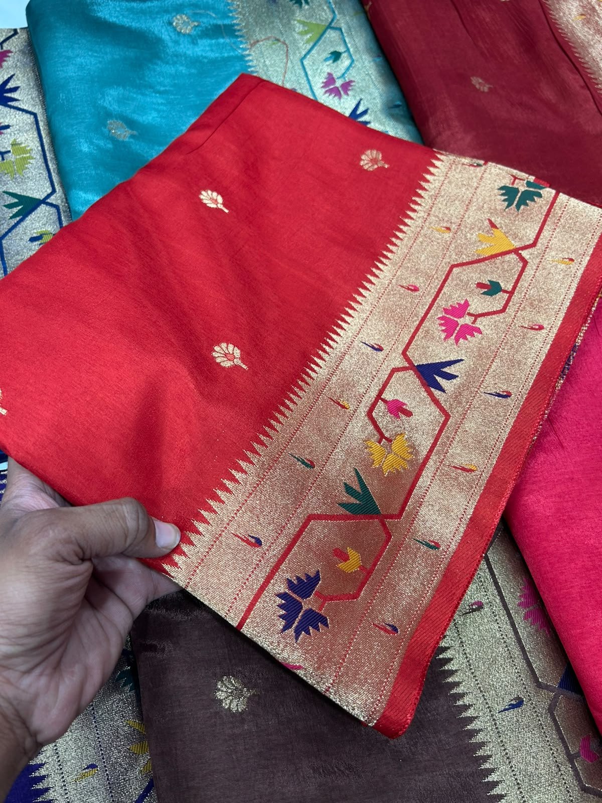 Premium Paithani Munga Soft Silk Sarees