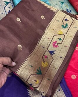 Premium Paithani Munga Soft Silk Sarees