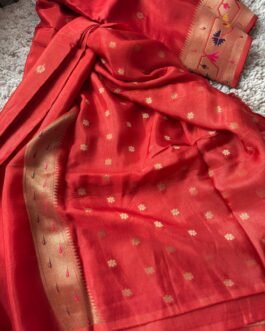 Premium Paithani Munga Soft Silk Sarees