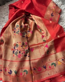 Premium Paithani Munga Soft Silk Sarees