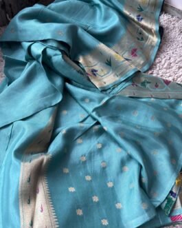 Premium Paithani Munga Soft Silk Sarees