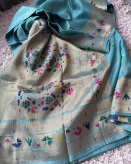 Premium Paithani Munga Soft Silk Sarees