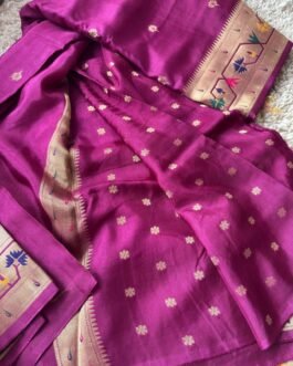 Premium Paithani Munga Soft Silk Sarees