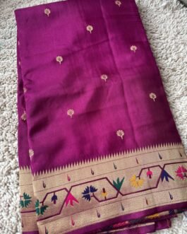 Premium Paithani Munga Soft Silk Sarees