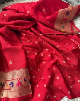 Premium Paithani Munga Soft Silk Sarees