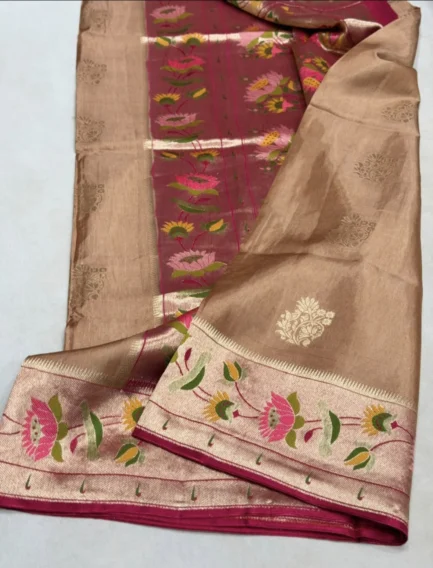Premium Paithani Munga Soft Silk Sarees