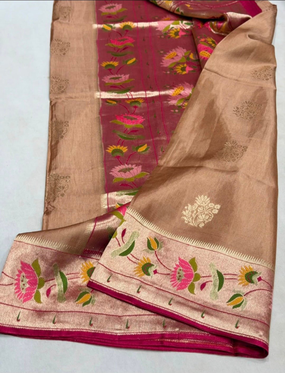 Premium Paithani Munga Soft Silk Sarees