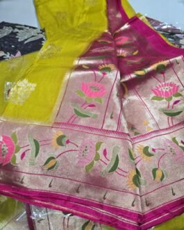 Premium Paithani Munga Soft Silk Sarees