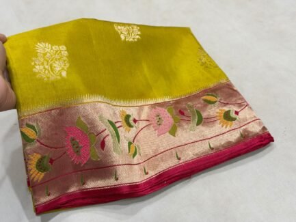 Premium Paithani Munga Soft Silk Sarees