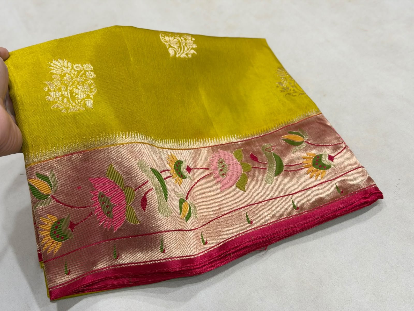 Premium Paithani Munga Soft Silk Sarees